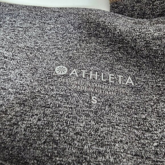 Athleta Small Grey Heathered Cropped Atlhetic Leggings Yoga Mid Rise Gym Capri - Picture 7 of 8